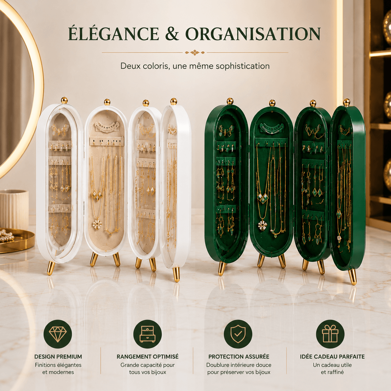Porte-Bijoux Pliable de Luxe
